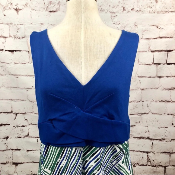 Anthropologie HD in Paris Ardmore Dress Sleeveless Surplice Blue Green Size US 8 - Picture 3 of 8